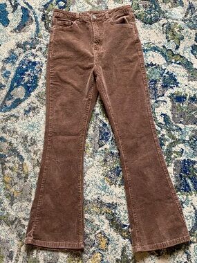 SHEIN Brown Corduroy Flare Wide-Leg Jeans